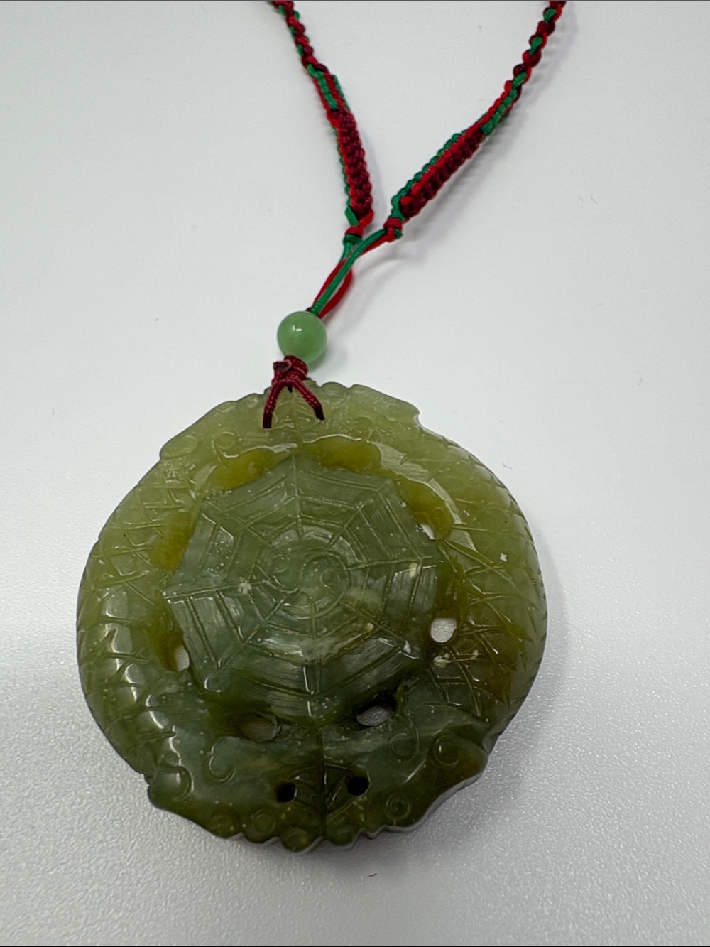 Green Jade Carved Pendant Necklace - Women Jewelry - Picture 2 of 4